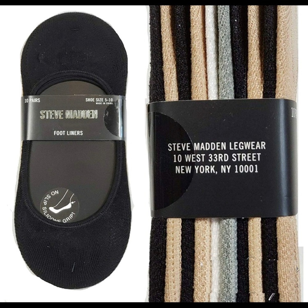 Steve Madden no-show foot liner socks.